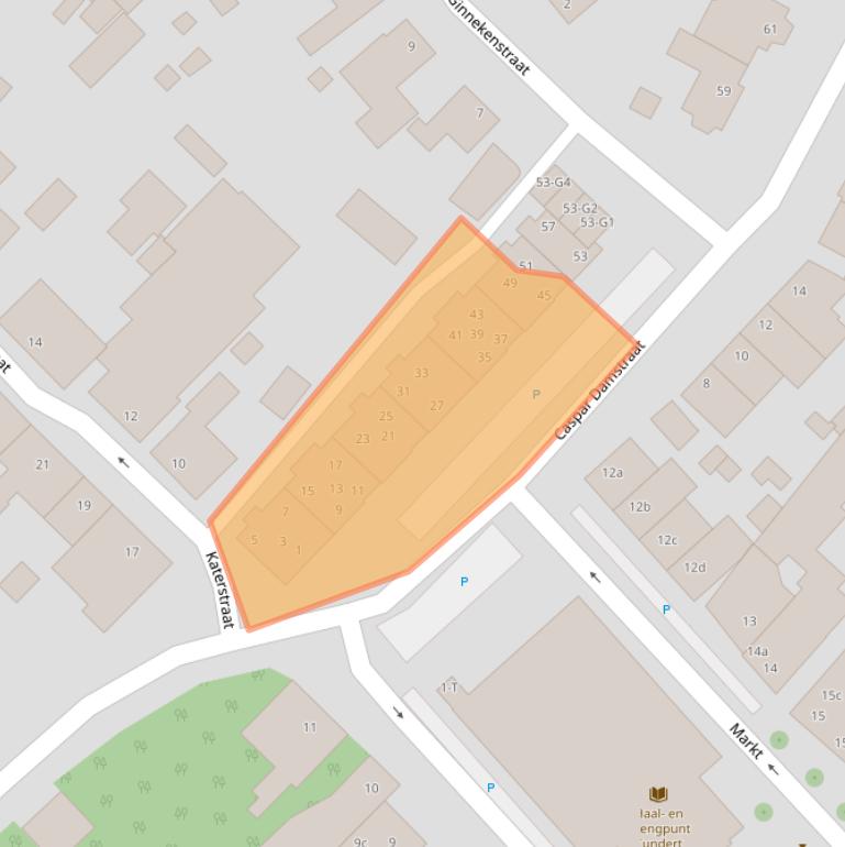 Kaart van postcodegebied 4881CJ.