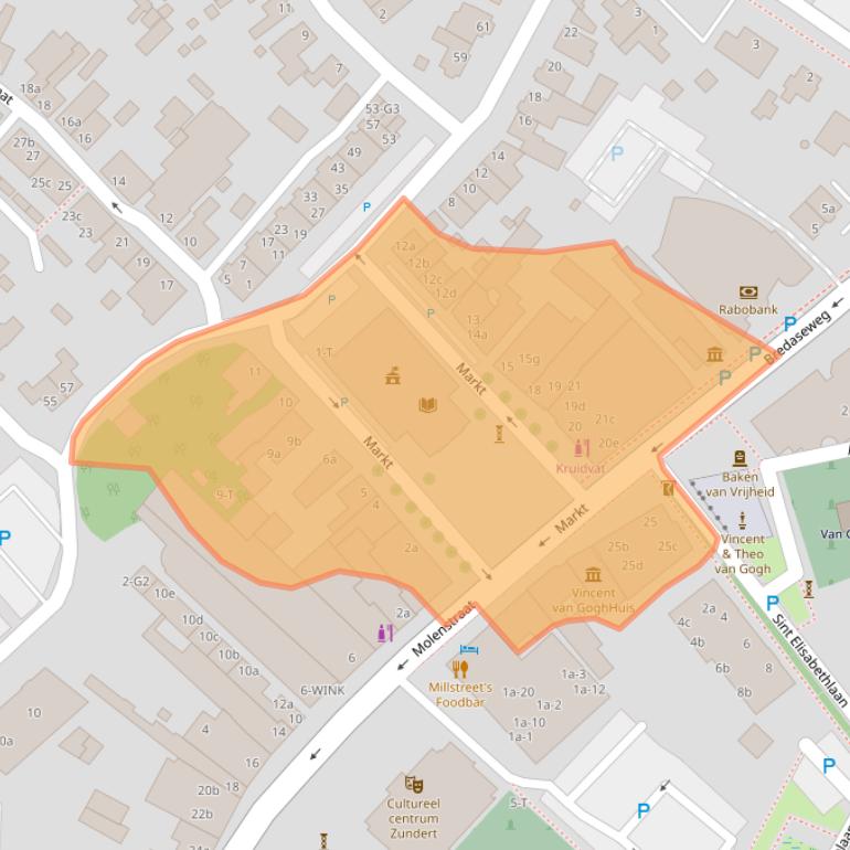 Kaart van postcodegebied 4881CN.