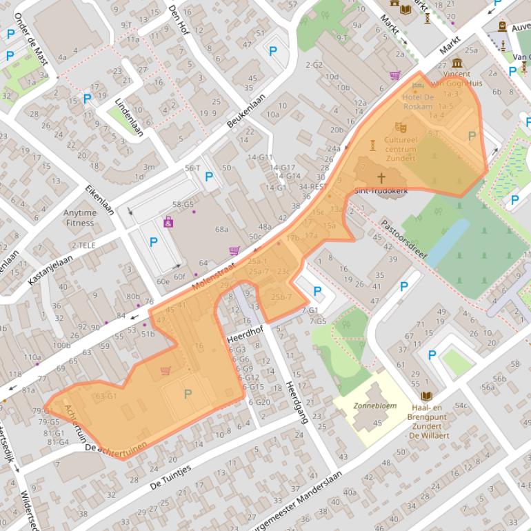 Kaart van postcodegebied 4881CP.