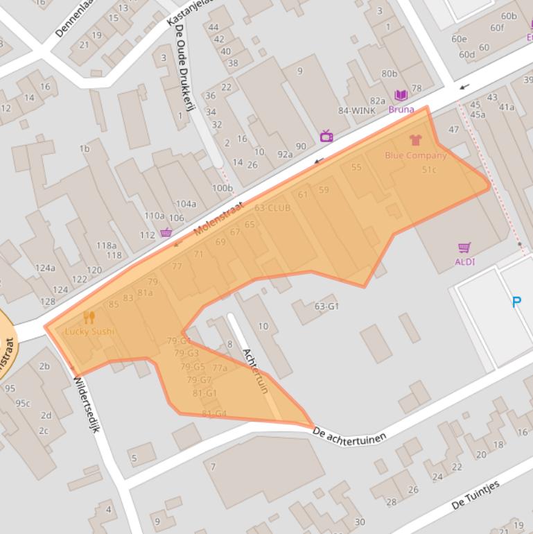 Kaart van postcodegebied 4881CR.