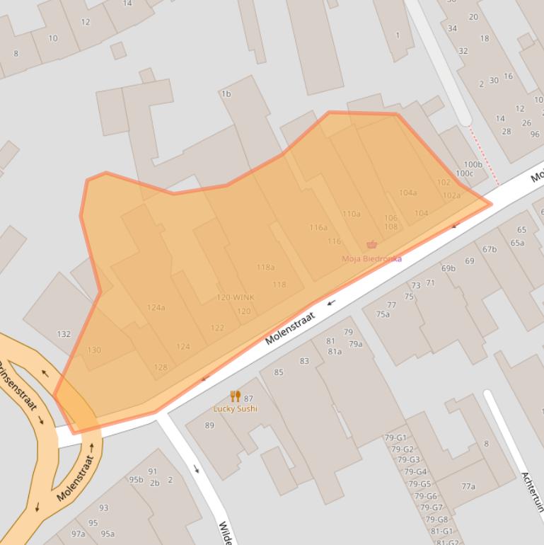 Kaart van postcodegebied 4881CV.