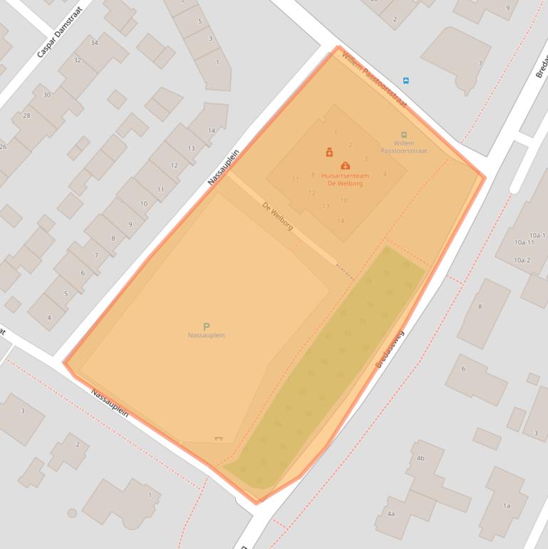 Kaart van postcodegebied 4881CZ.