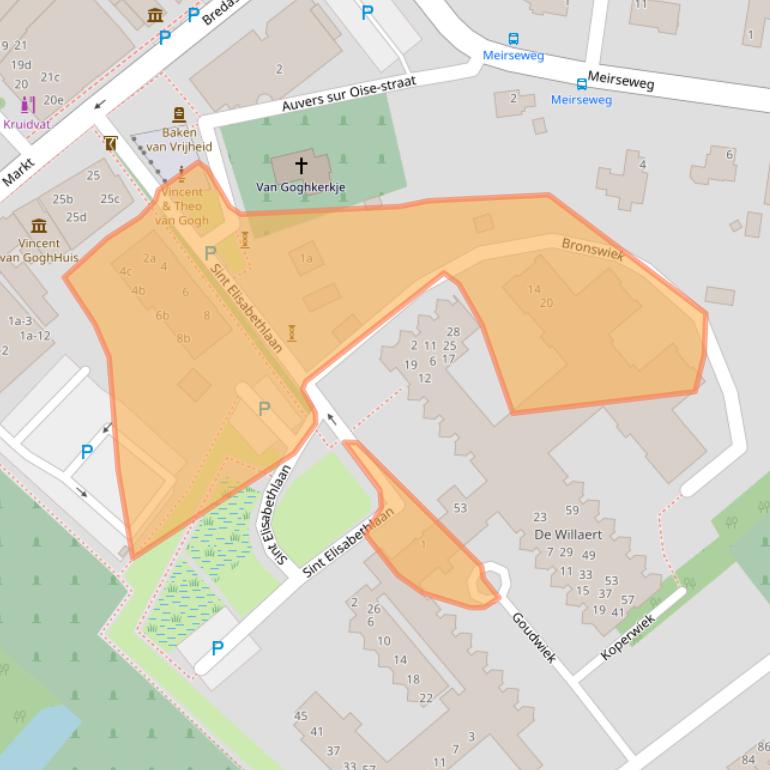 Kaart van postcodegebied 4881DA.