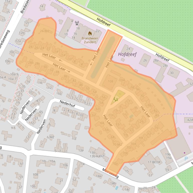 Kaart van postcodegebied 4881DS.