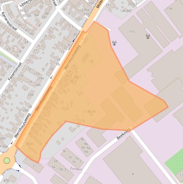 Kaart van postcodegebied 4881GA.