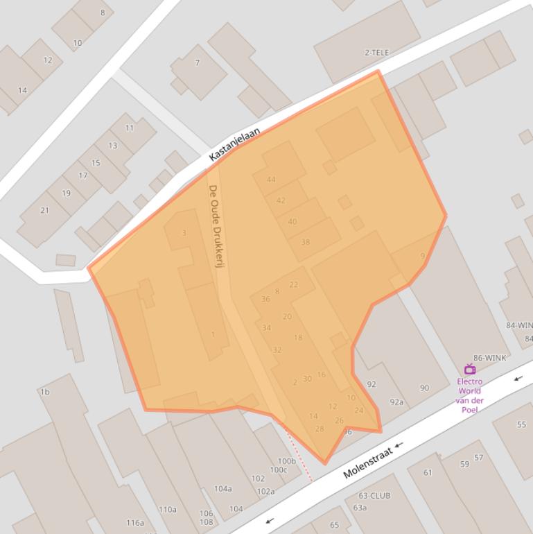 Kaart van postcodegebied 4881GK.