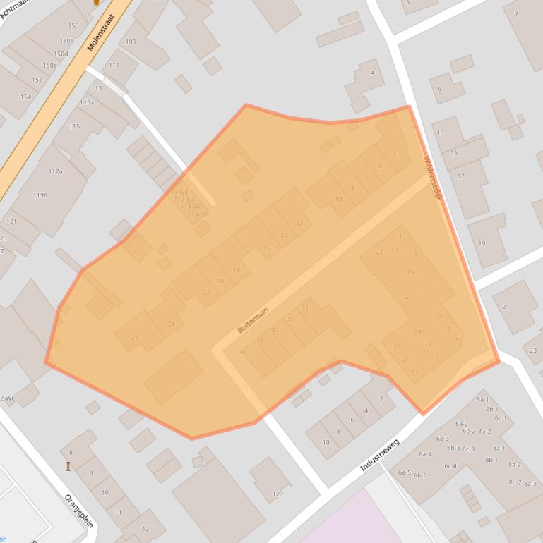 Kaart van postcodegebied 4881GL.