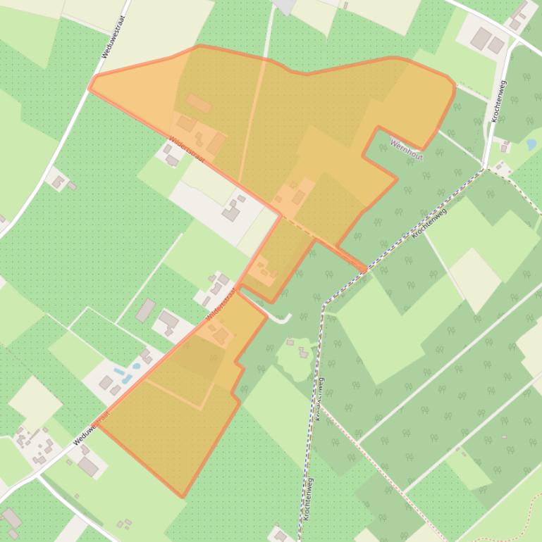 Kaart van postcodegebied 4881MB.