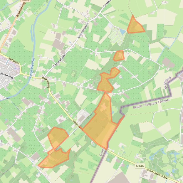 Kaart van postcodegebied 4881MG.