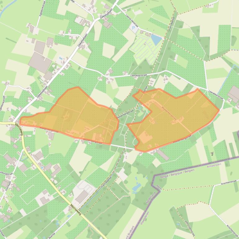 Kaart van postcodegebied 4881NB.