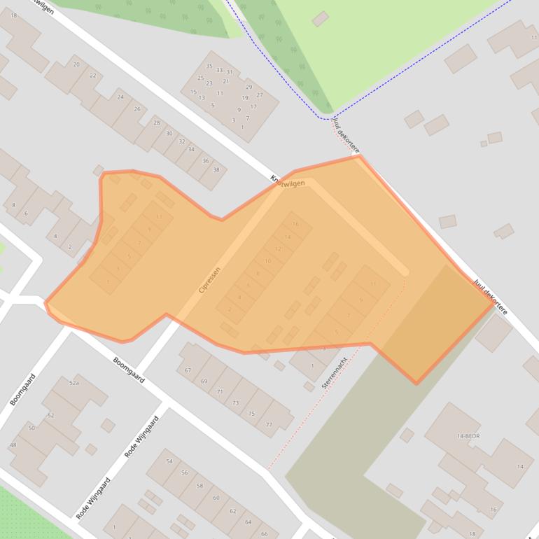 Kaart van postcodegebied 4881PC.