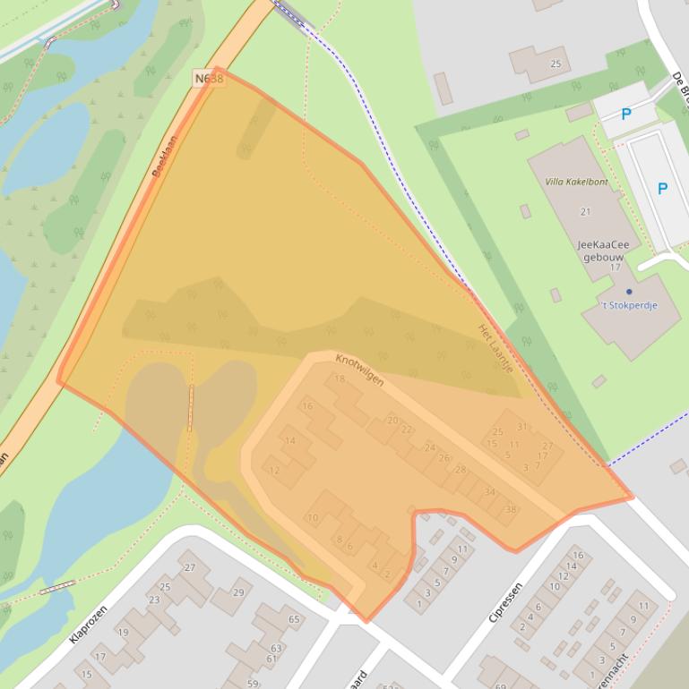 Kaart van postcodegebied 4881PD.