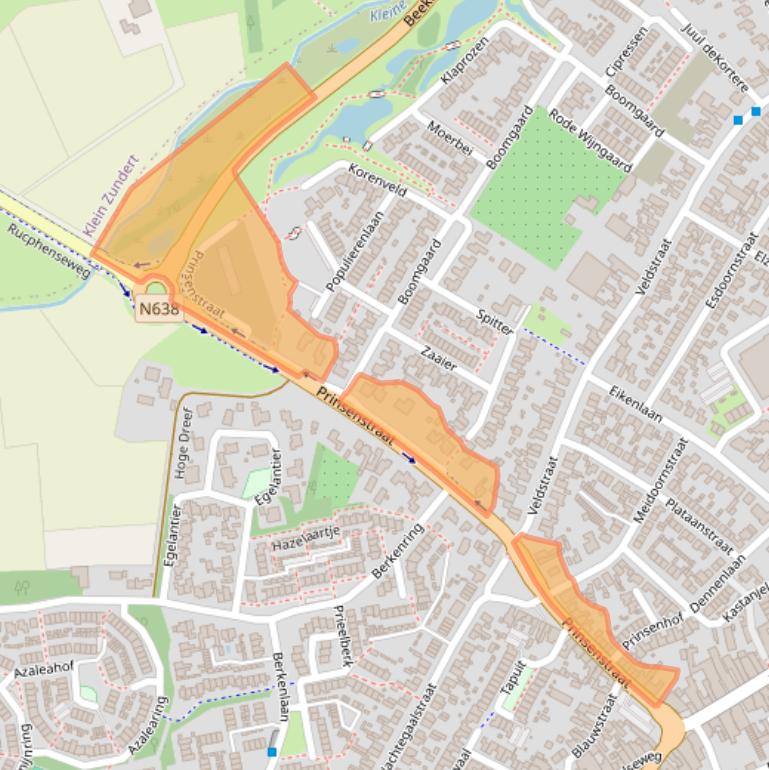 Kaart van postcodegebied 4881VB.