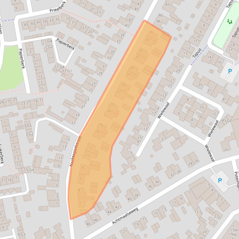 Kaart van postcodegebied 4881VE.