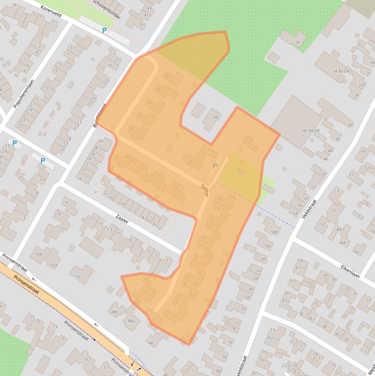 Kaart van postcodegebied 4881VV.