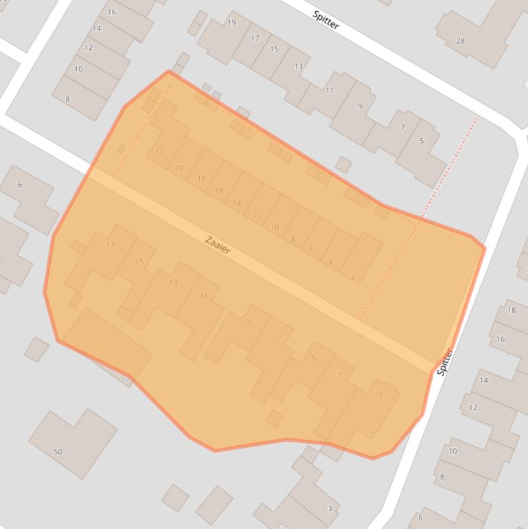 Kaart van postcodegebied 4881VW.