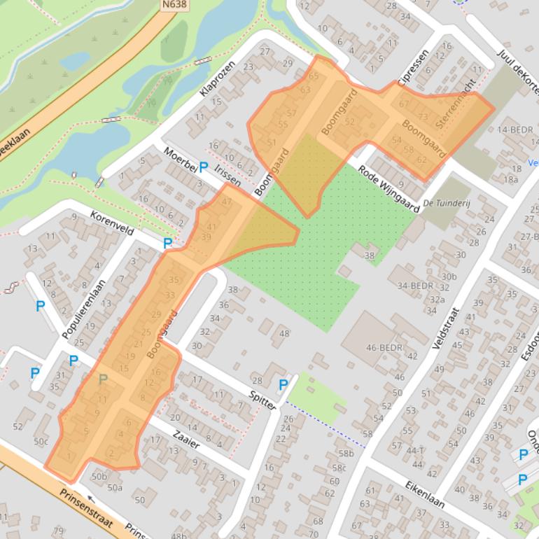 Kaart van postcodegebied 4881VX.