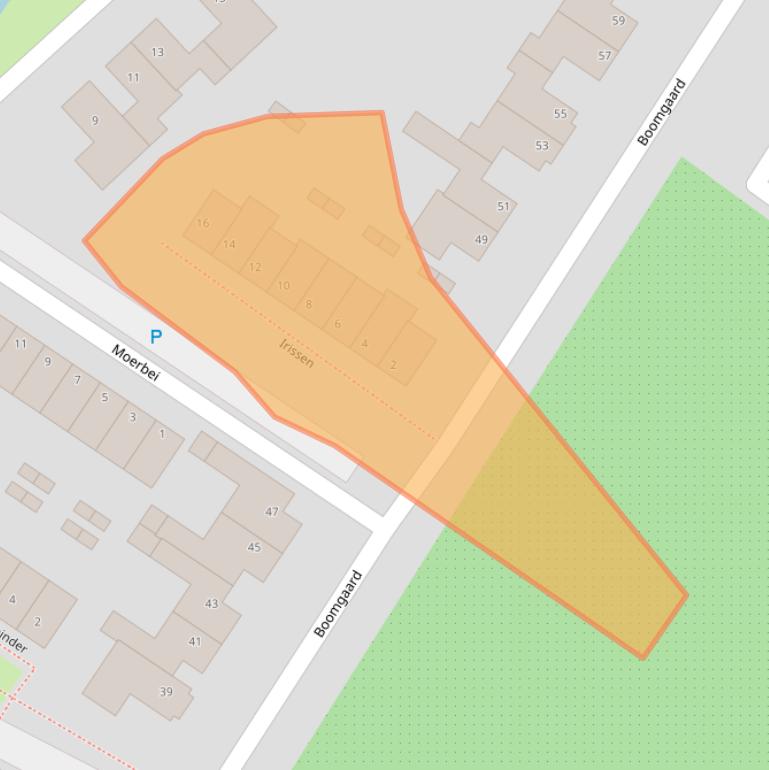 Kaart van postcodegebied 4881VZ.