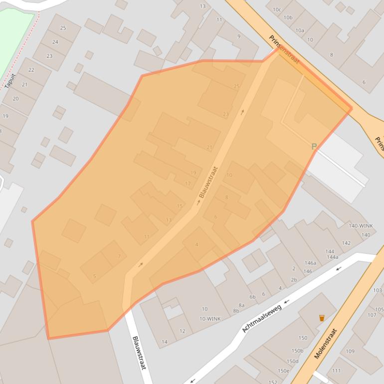 Kaart van postcodegebied 4881WB.