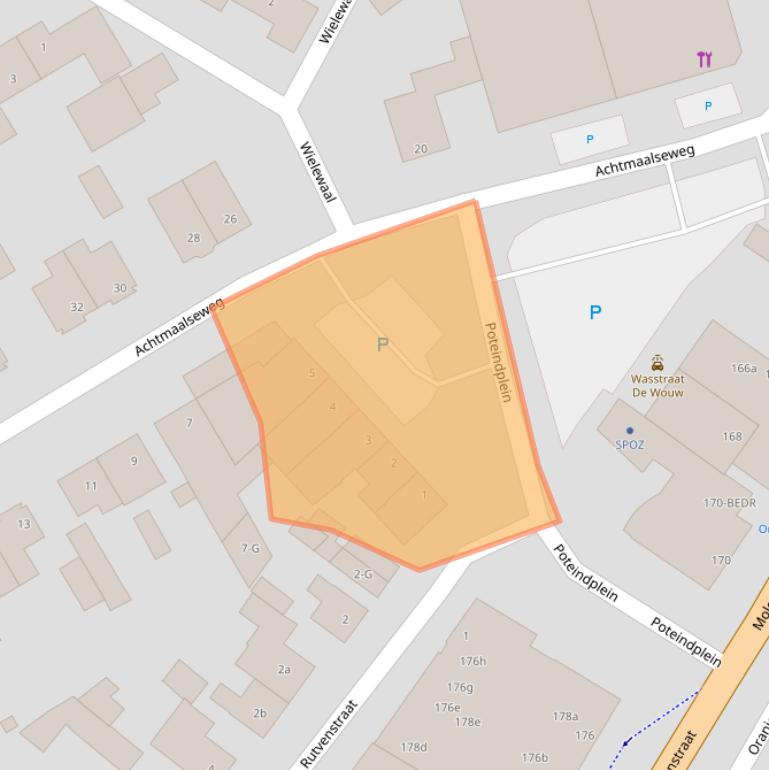 Kaart van postcodegebied 4881WC.