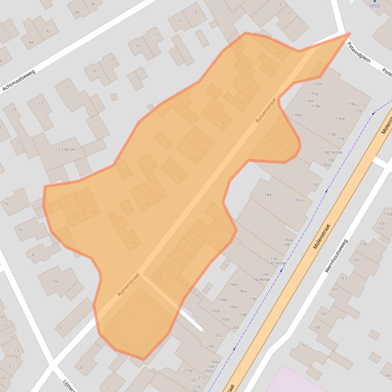 Kaart van postcodegebied 4881WD.