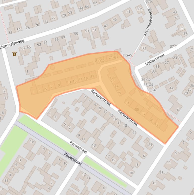 Kaart van postcodegebied 4881WK.