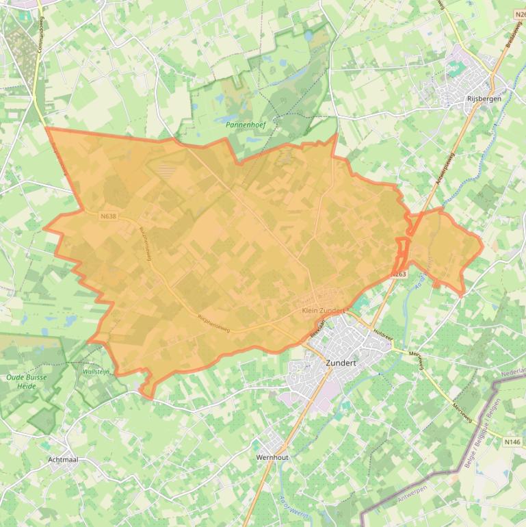 Kaart van postcodegebied 4882.