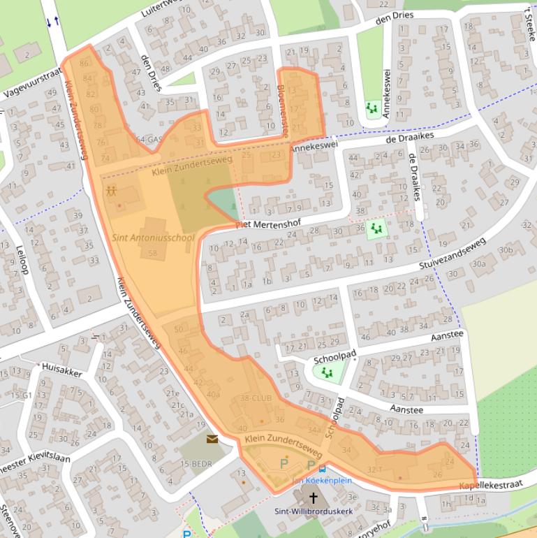 Kaart van postcodegebied 4882BH.