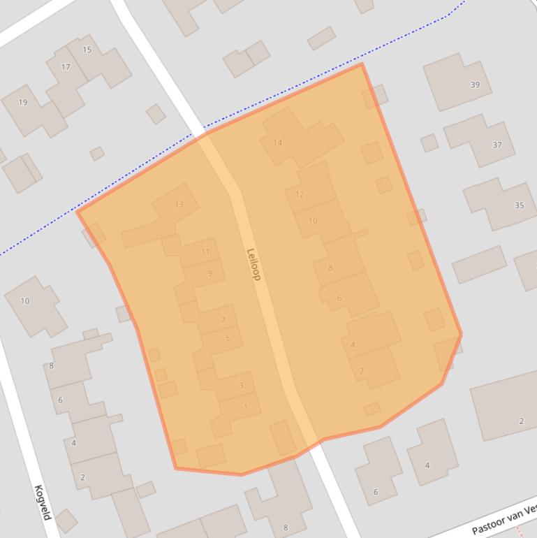 Kaart van postcodegebied 4882BT.