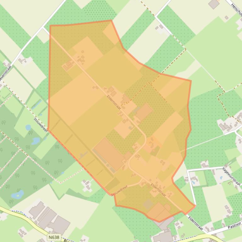 Kaart van postcodegebied 4882JH.