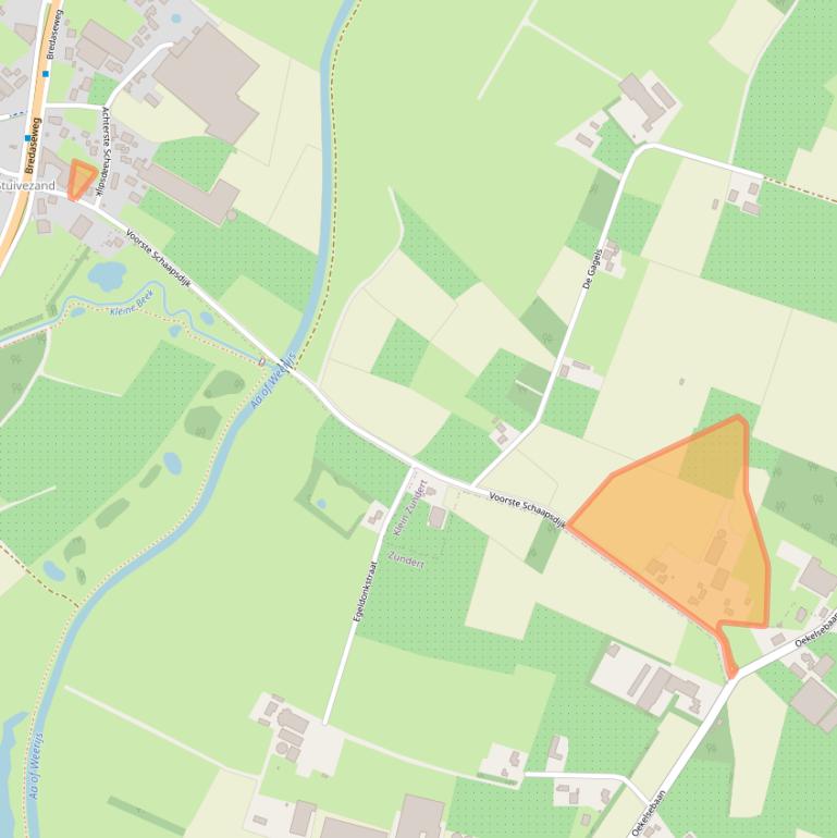 Kaart van postcodegebied 4882NA.