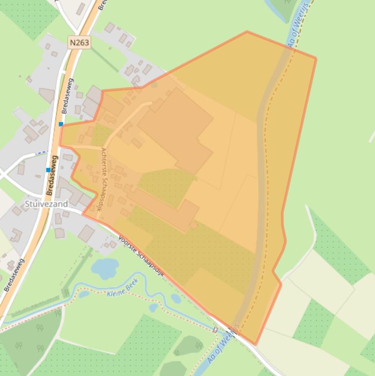 Kaart van postcodegebied 4882NC.