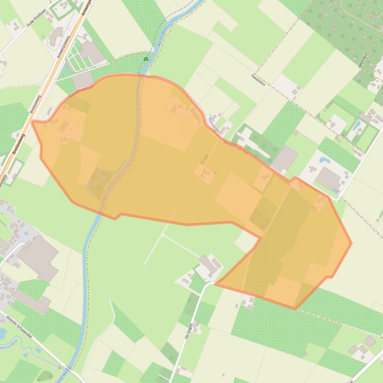 Kaart van postcodegebied 4882ND.