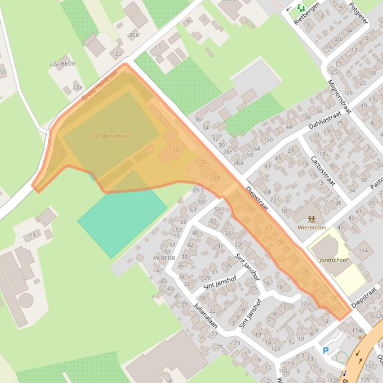 Kaart van postcodegebied 4884AA.