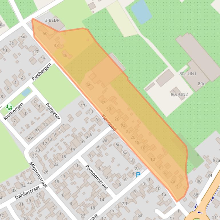 Kaart van postcodegebied 4884AM.