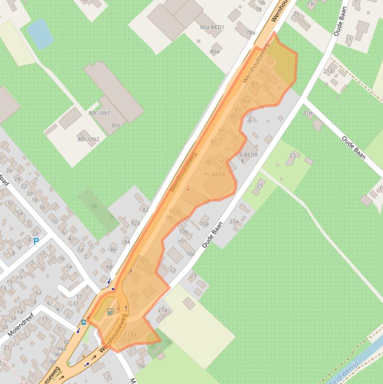 Kaart van postcodegebied 4884AS.