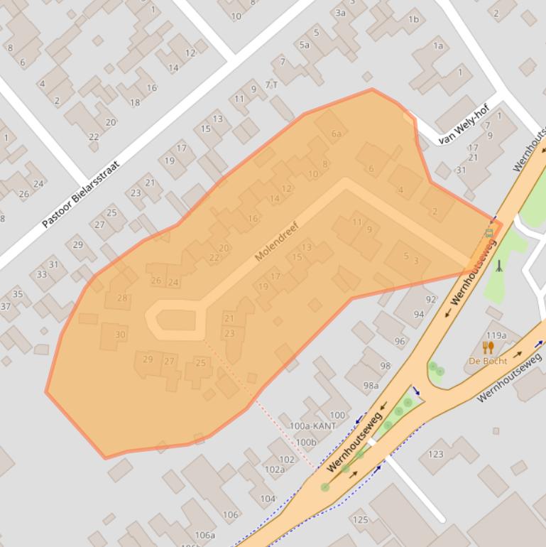 Kaart van postcodegebied 4884AV.