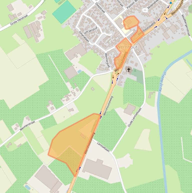 Kaart van postcodegebied 4884AZ.