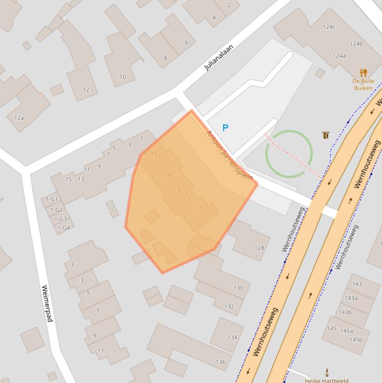 Kaart van postcodegebied 4884BA.