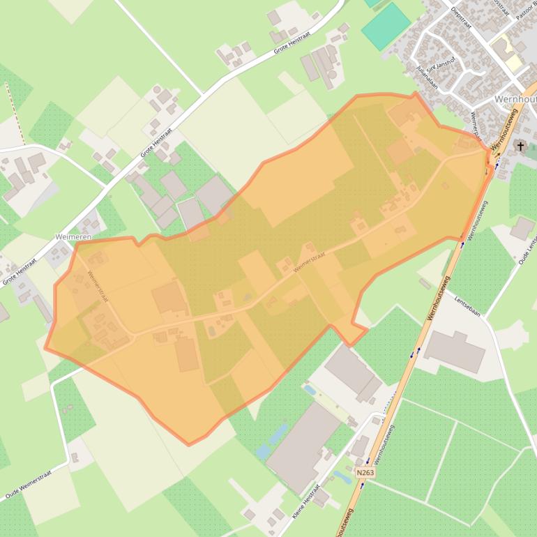 Kaart van postcodegebied 4884MA.