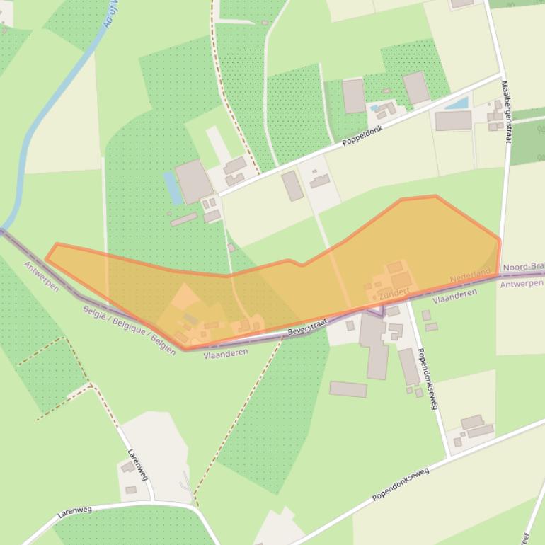 Kaart van postcodegebied 4884MR.