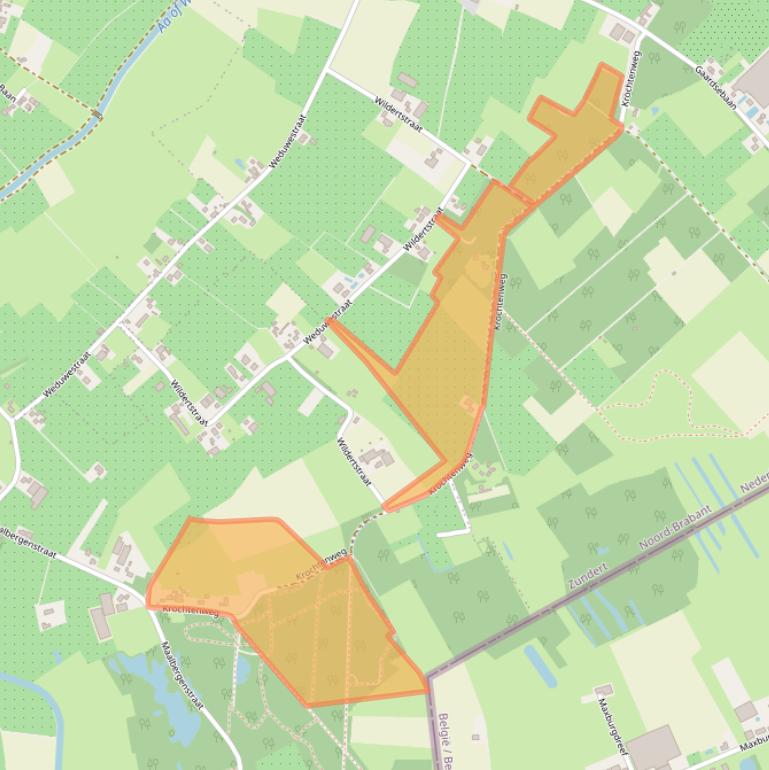 Kaart van postcodegebied 4884MZ.