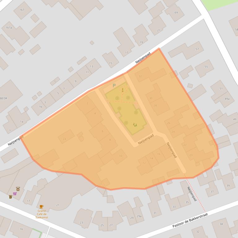 Kaart van postcodegebied 4885AR.