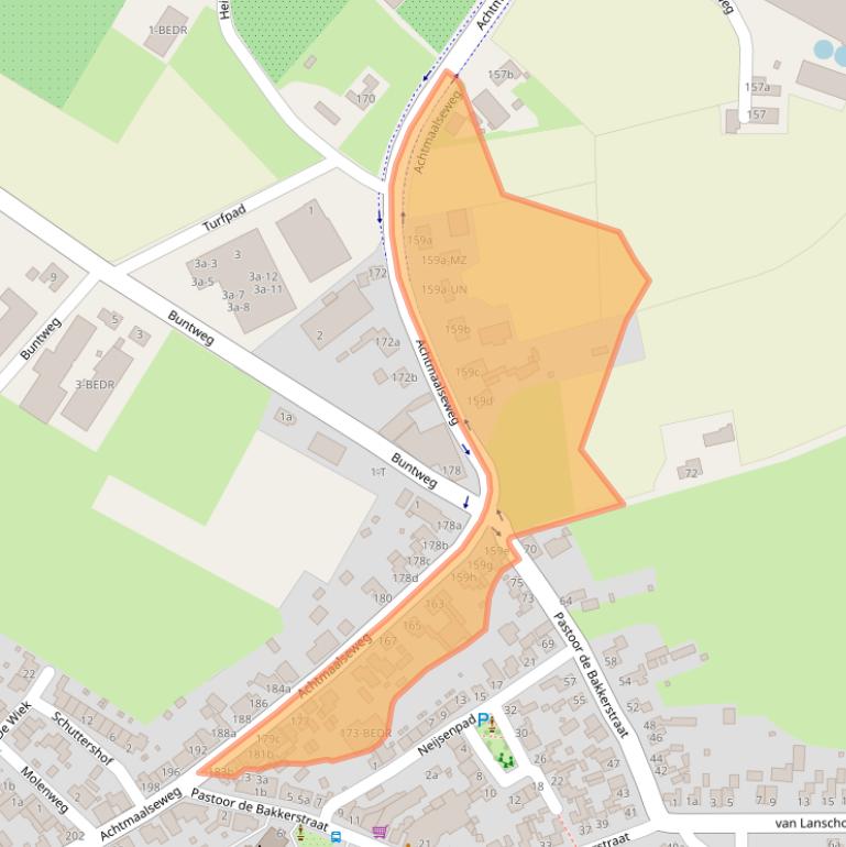 Kaart van postcodegebied 4885AX.