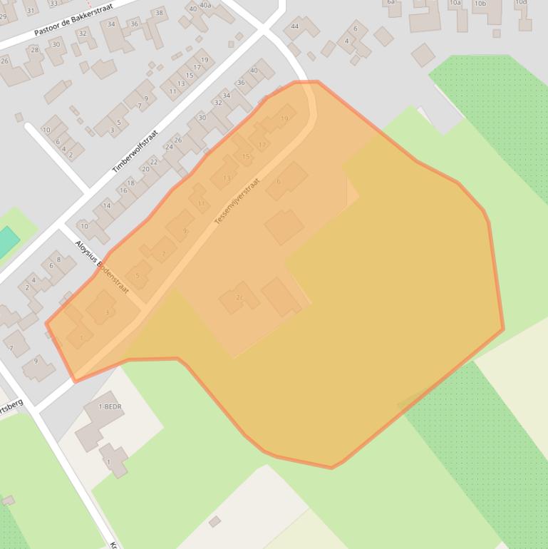 Kaart van postcodegebied 4885BC.