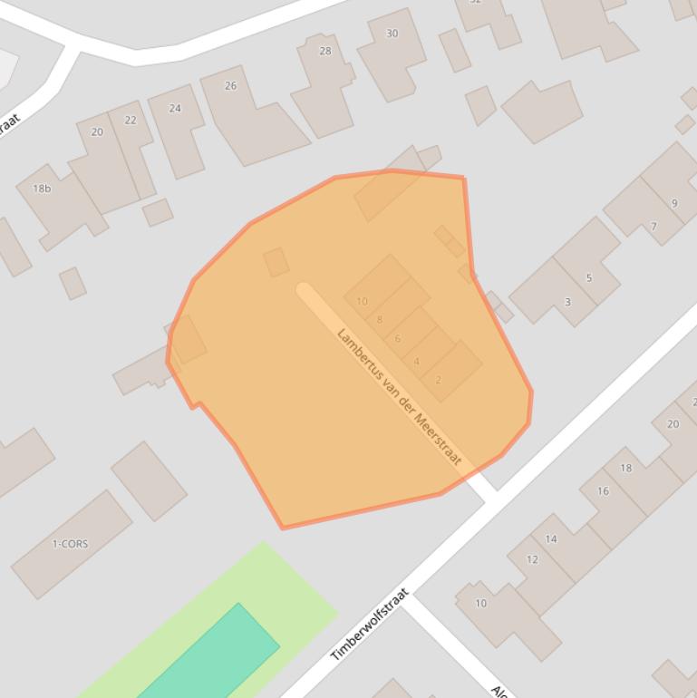 Kaart van postcodegebied 4885BE.