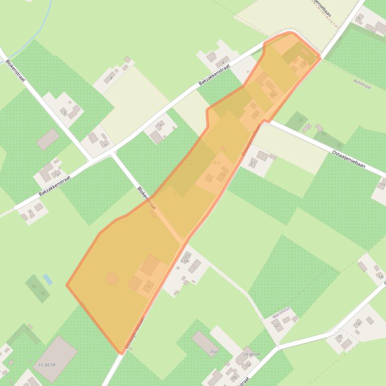 Kaart van postcodegebied 4885JA.