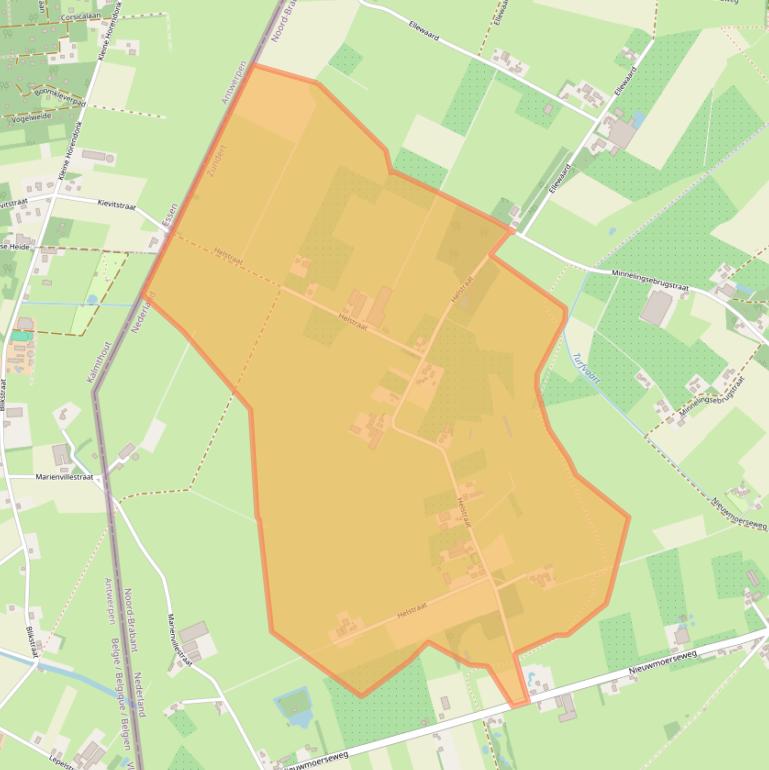 Kaart van postcodegebied 4885KG.