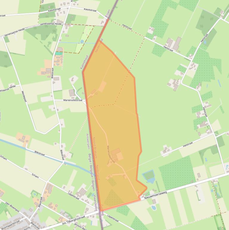 Kaart van postcodegebied 4885KH.