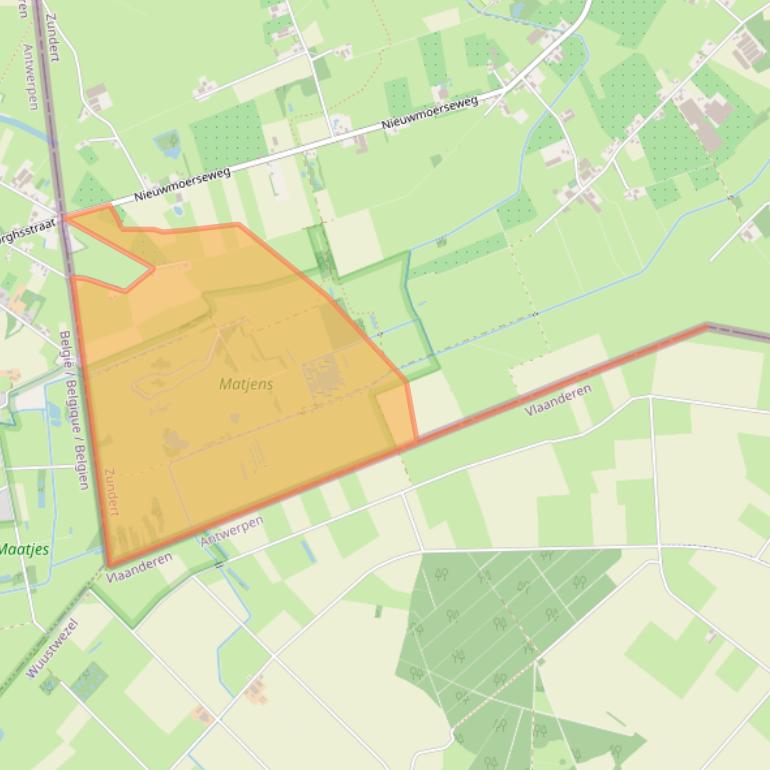 Kaart van postcodegebied 4885KL.